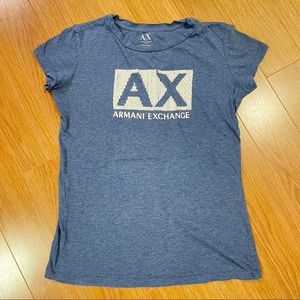 Armani Exchange Blue Graphic Tee